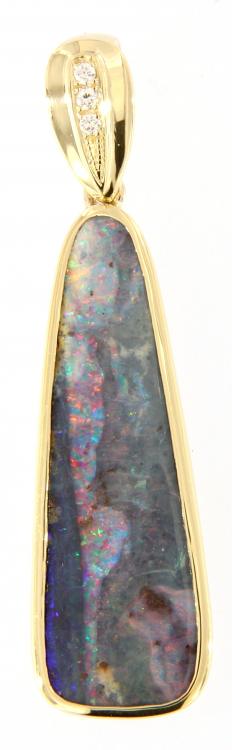 Pendant Gold Boulder Opal, Opal Jewellery