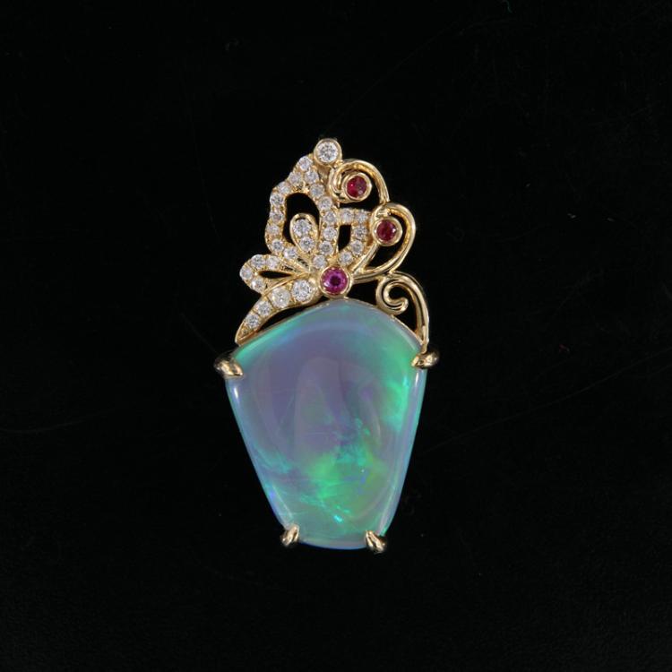 Pendant, Gold, Black Opal, Opal Jewellery, Opal Jewelry