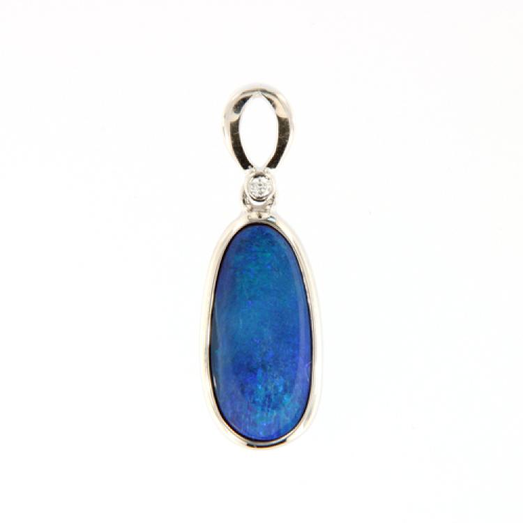 Opal Doublet Pendant with Blue-Green Play-of-Color