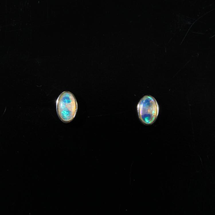 Crystal Opals in Sterling Silver Stud Earrings