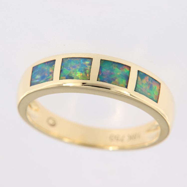 Opal Jewellery, Ring Gold, Opal Inlay