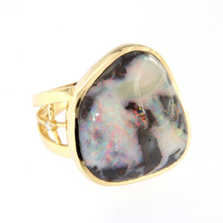 Opal Jewellery, Ring Gold Boulder Opal
