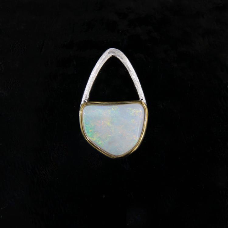 Australian Light Opal in Sterling Silver Pendant