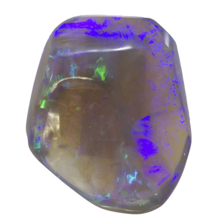 Black Crystal Opal Freeshape with Multicolor Flash