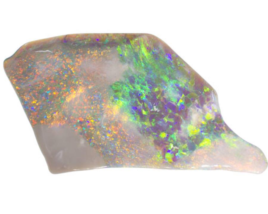 Solid australian Black Opal with colorful flash.